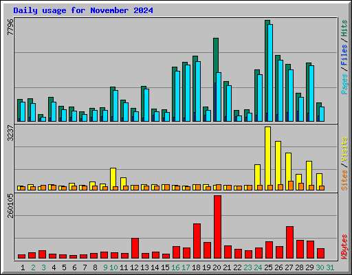 Daily usage for November 2024