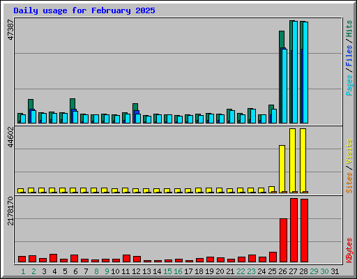 Daily usage for February 2025