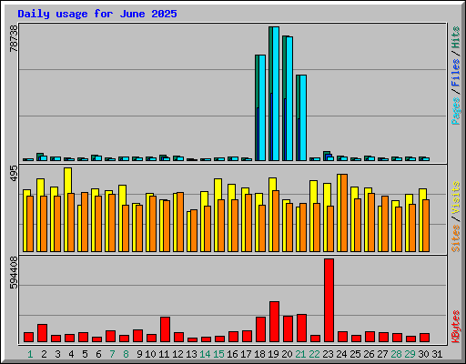 Daily usage for June 2025