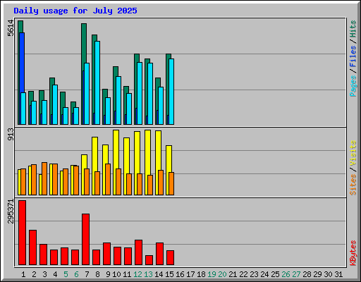Daily usage for July 2025