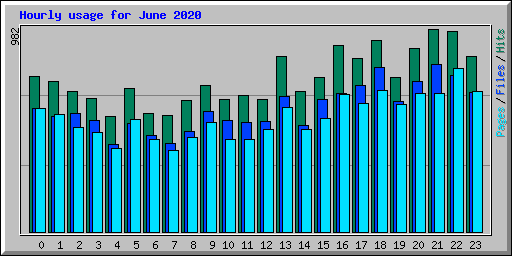 Hourly usage for June 2020