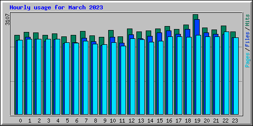 Hourly usage for March 2023
