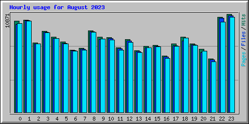 Hourly usage for August 2023